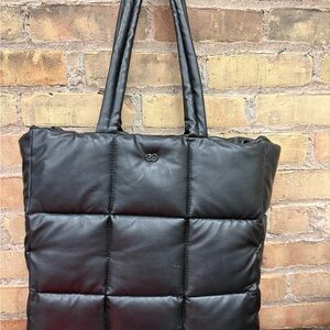 CALIA Black Quilted Tote Bag